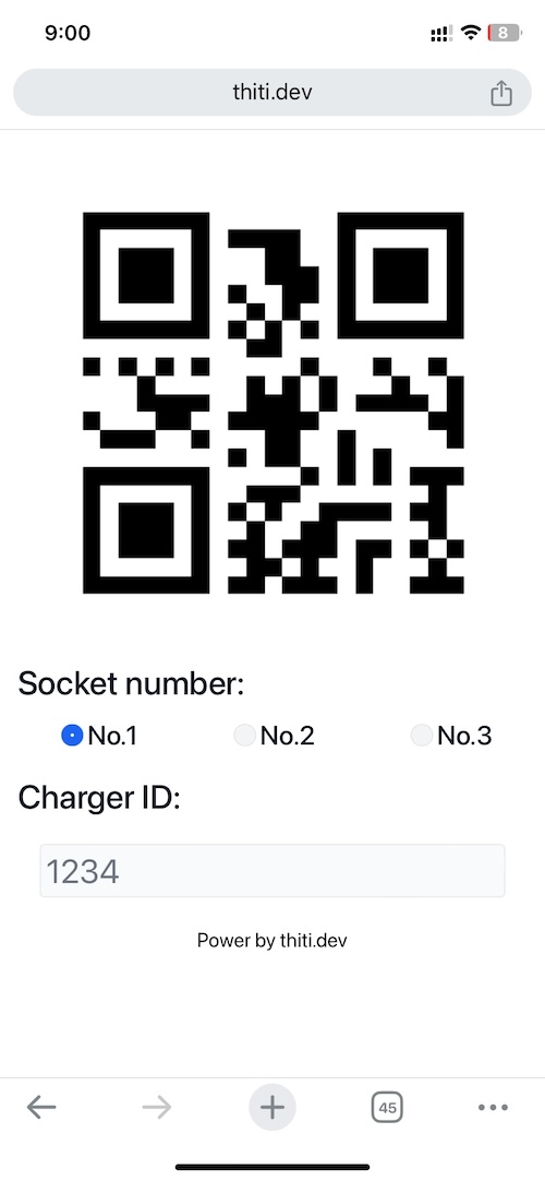 Generate QR code for EV Station PluZ