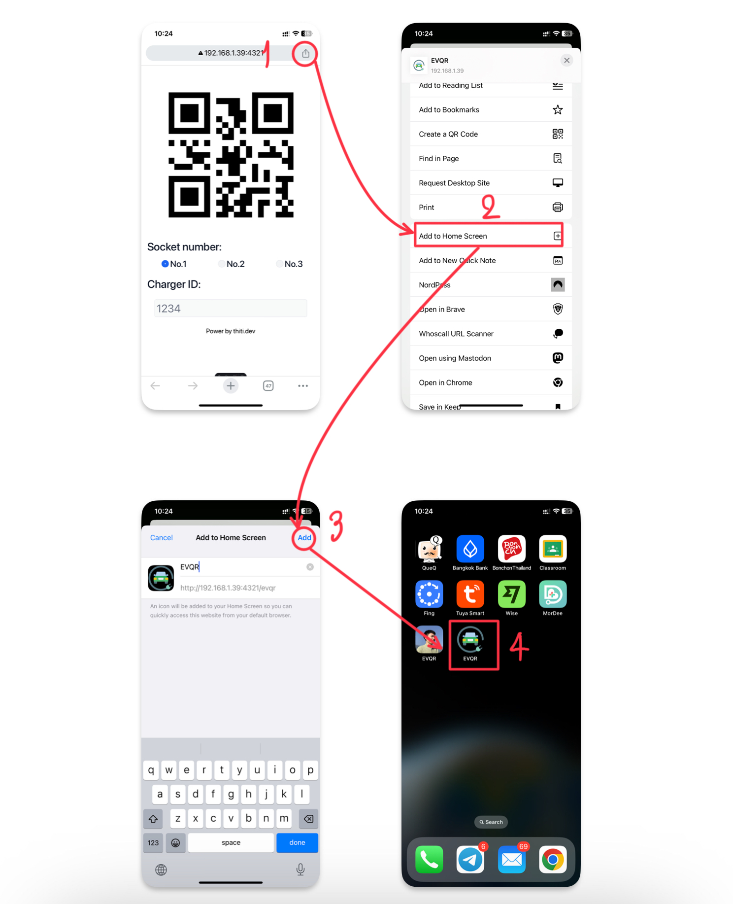 Generate QR code for EV Station PluZ